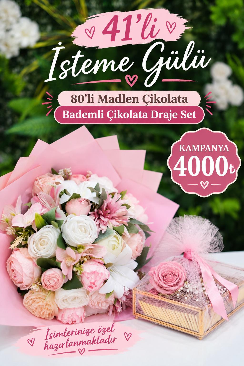 41'li İsteme Gülü Pembe